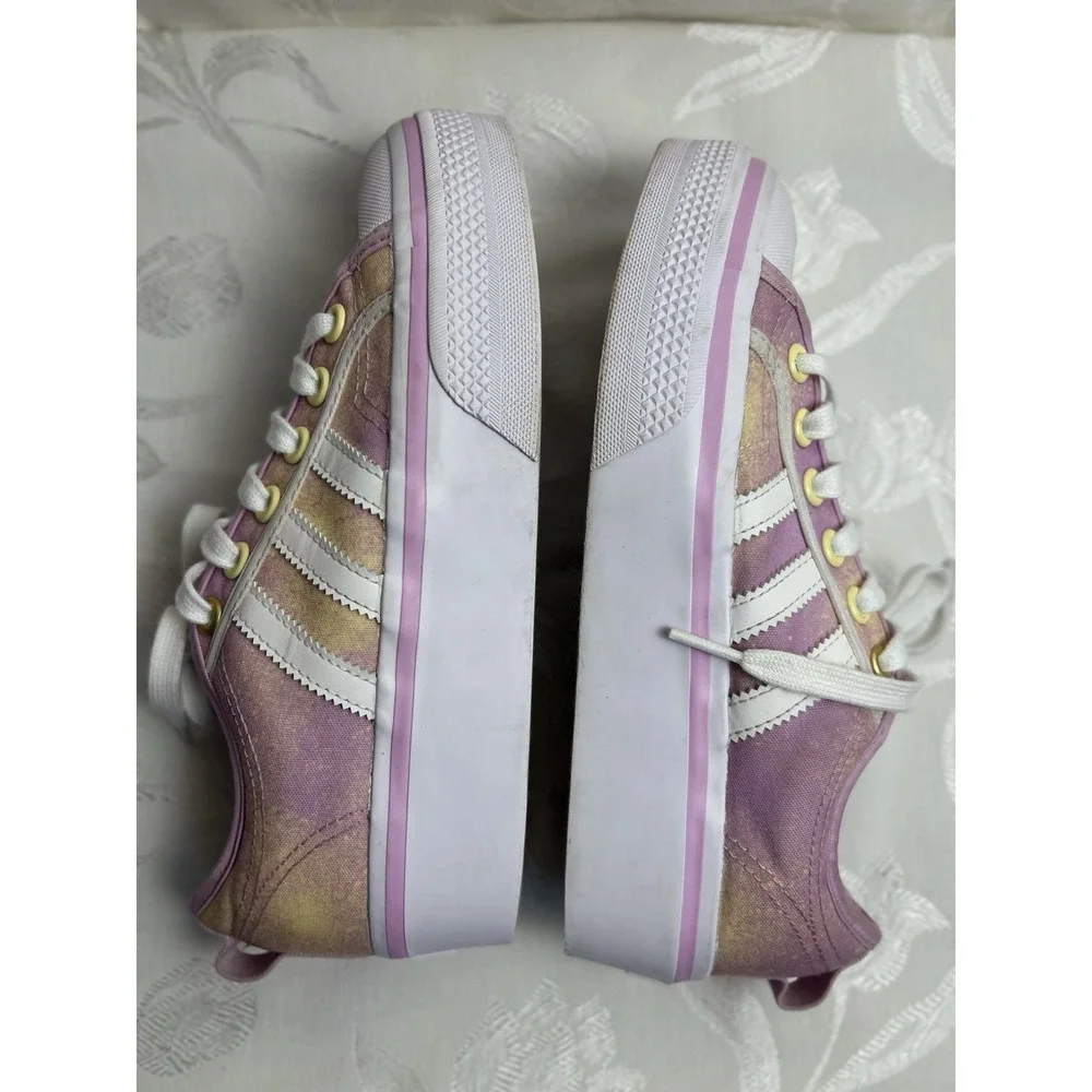 Adidas Nizza Platform Womens Shoes 6 Pink Multi‎ Canvas Casual Streetwear School